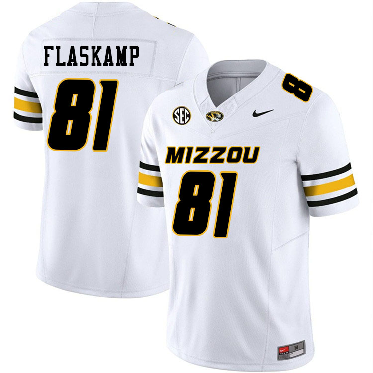 Men #81 Noah Flaskamp Missouri Tigers College Football Jerseys Stitched-White